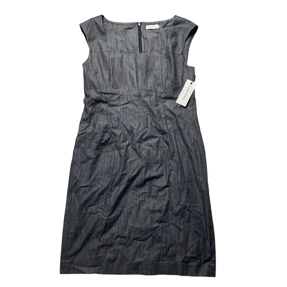 NWT Calvin Klein Black Sheath Pencil Dress Sz 14 Career Office Professional